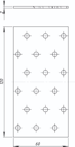 Изображение товара Пластина соединительная Металлист Крепежная 60x120 ГОЦ