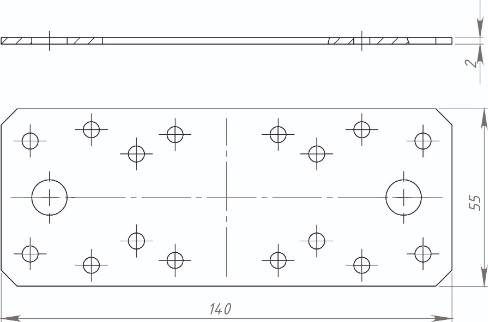 Изображение товара Пластина соединительная Металлист Крепежная 140x55 (цинк)