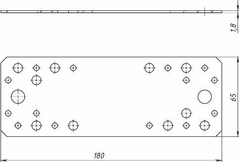 Изображение товара Пластина соединительная Металлист Крепежная 180x65 ГОЦ