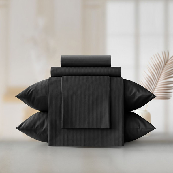 Изображение товара Комплект постельного белья Verossa Stripe Евро / 929793 (50x70, 2шт, 70x70, 2шт, Black)