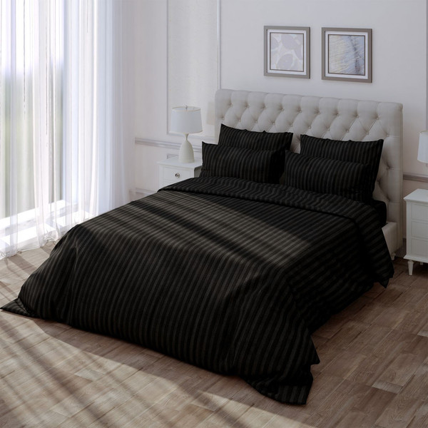 Изображение товара Комплект постельного белья Verossa Stripe Семейный / 929798 (50x70, 2шт, 70x70, 2шт, Black)