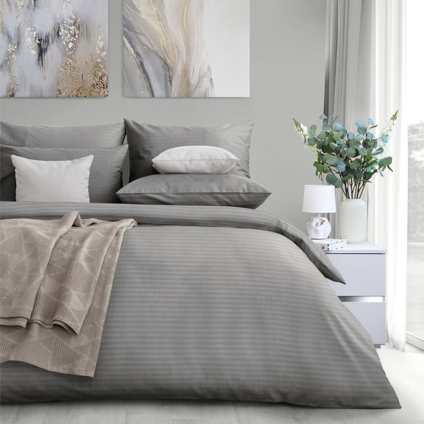 Изображение товара Пододеяльник Verossa Stripe 148x215 на молнии / 929802 (Gray)