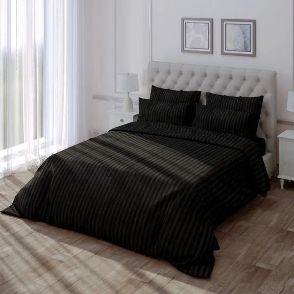 Изображение товара Пододеяльник Verossa Stripe 148x215 на молнии / 929804 (Black)