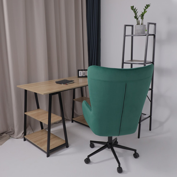 Изображение товара Кресло офисное AksHome Bella XL black Kiton 709 Jungle (велюр/зеленый)