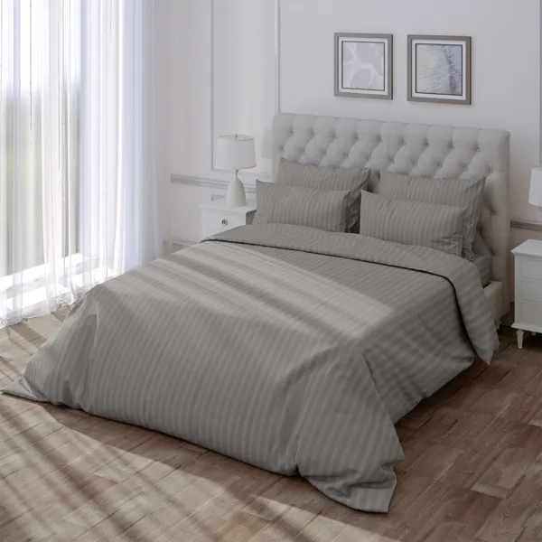 Изображение товара Пододеяльник Verossa Stripe 200x220 на молнии / 929818 (Gray)