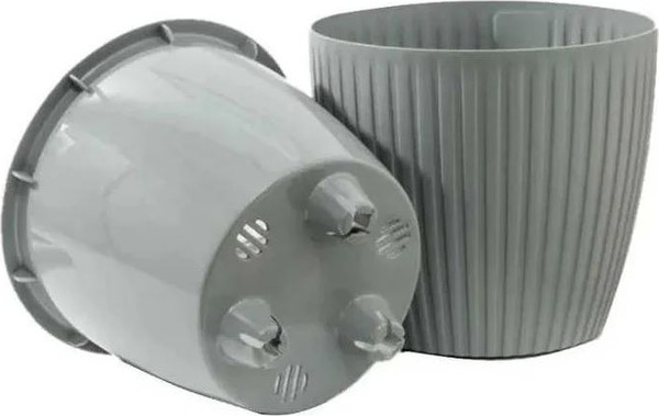 Изображение товара Кашпо VipSet ЭВИ с дренажной системой (4.5л, серый)