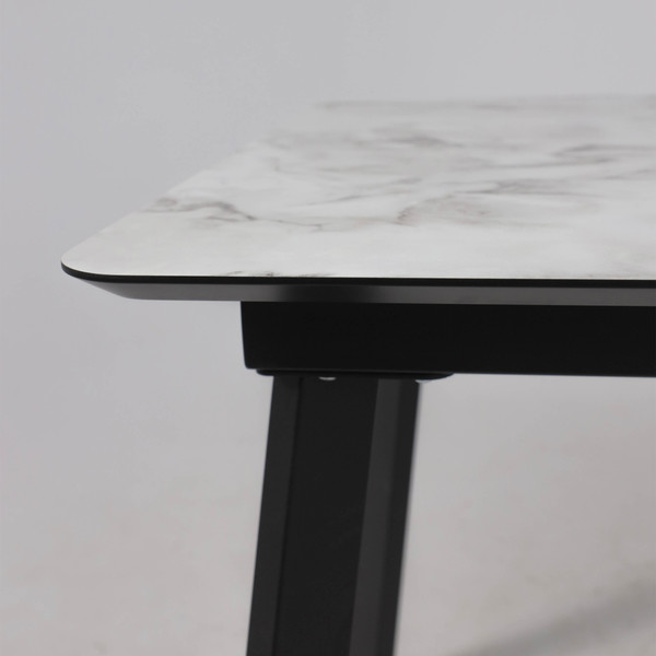 Изображение товара Обеденный стол LEPREMO AV 1209 HPL+МДФ раздвижной 1200-1600x800 (виктори натуральный/черный)