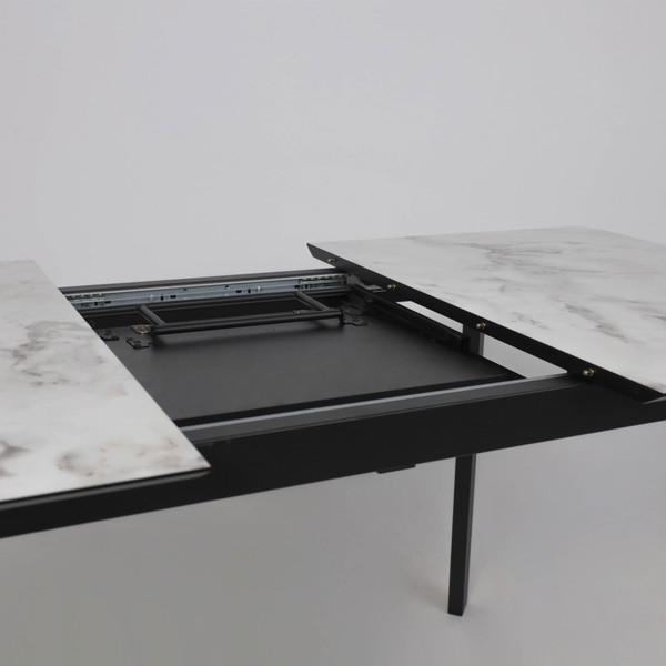 Изображение товара Обеденный стол LEPREMO AV 1209 HPL+МДФ раздвижной 1200-1600x800 (виктори натуральный/черный)