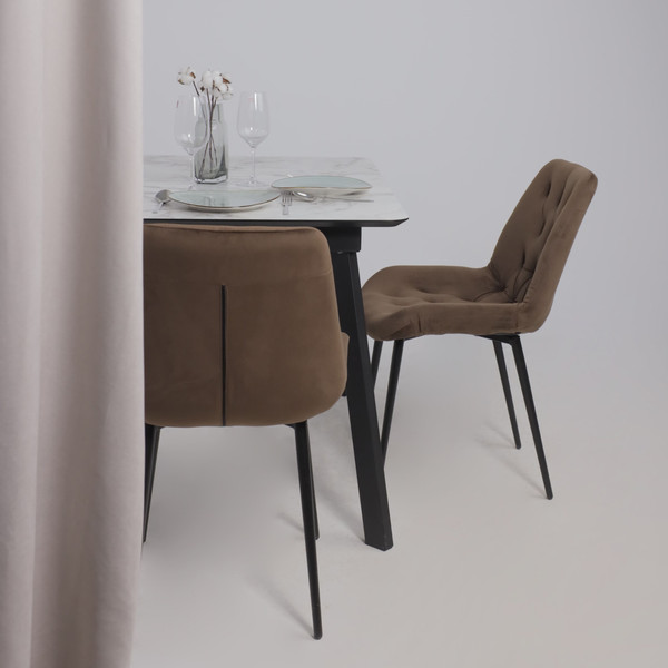 Изображение товара Обеденный стол LEPREMO AV 1209 HPL+МДФ раздвижной 1200-1600x800 (виктори натуральный/черный)