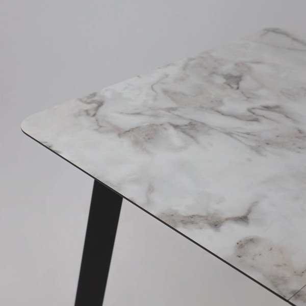 Изображение товара Обеденный стол LEPREMO AV 1209 HPL+МДФ раздвижной 1200-1600x800 (виктори натуральный/черный)