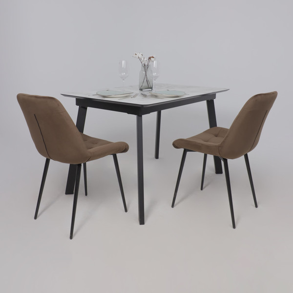 Изображение товара Обеденный стол LEPREMO AV 1209 HPL+МДФ раздвижной 1200-1600x800 (виктори натуральный/черный)