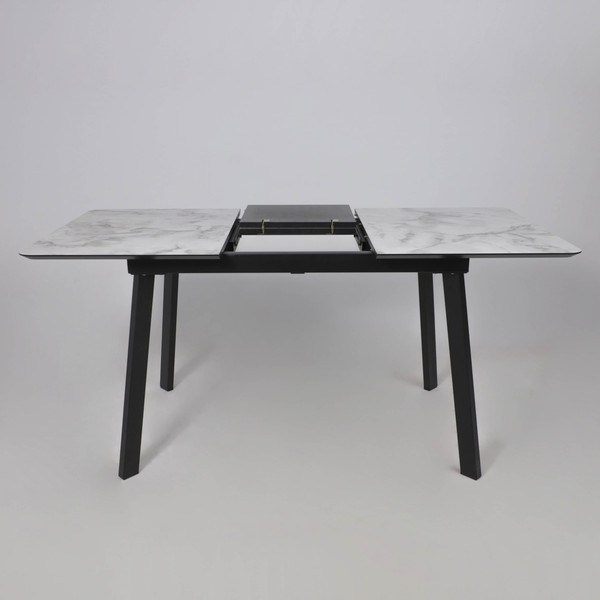 Изображение товара Обеденный стол LEPREMO AV 1209 HPL+МДФ раздвижной 1200-1600x800 (виктори натуральный/черный)