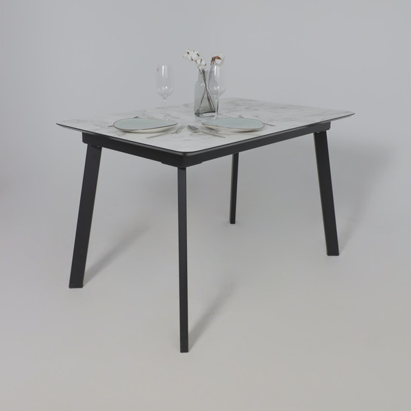 Изображение товара Обеденный стол LEPREMO AV 1209 HPL+МДФ раздвижной 1200-1600x800 (виктори натуральный/черный)