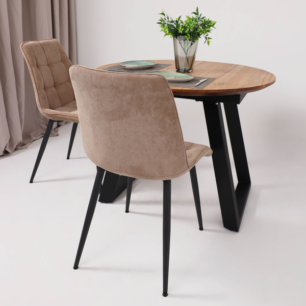 Изображение товара Столешница для стола ОКА Раунд раздвижной d110 150 (дуб мореный/рама черная)