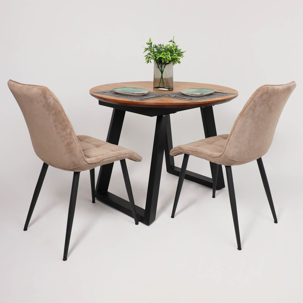 Изображение товара Столешница для стола ОКА Раунд раздвижной d110 150 (дуб мореный/рама черная)