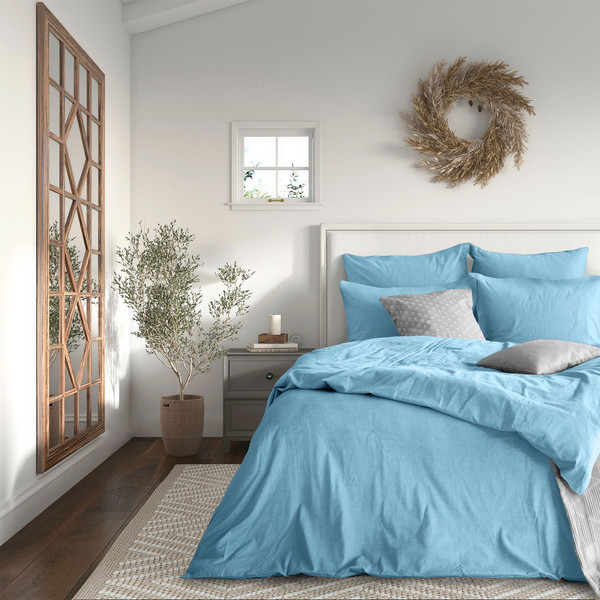 Изображение товара Комплект постельного белья Verossa Melange 1.5сп / 930900 (70x70, Aqua)