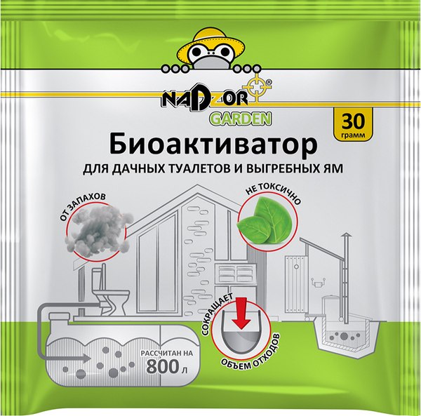 Изображение товара Биоактиватор Nadzor для дачных туалетов и септиков / BIOWC3 (30г)