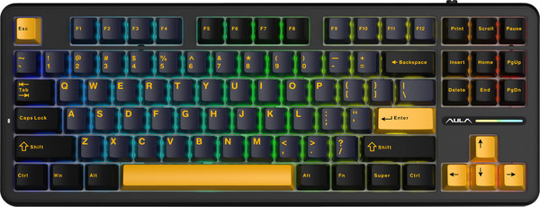 Изображение товара Клавиатура Aula F87 3в1 (черный/темно-синий/оранжевый)