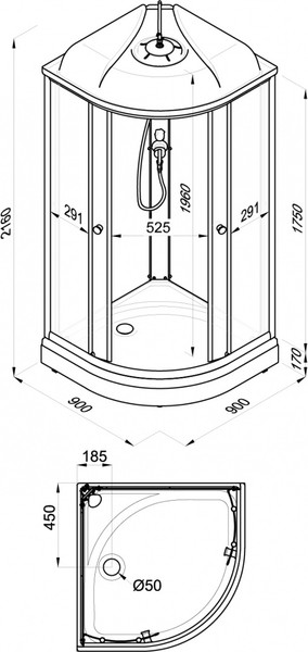 Изображение товара Душевая кабина Niagara Light L90/17 90х90х215