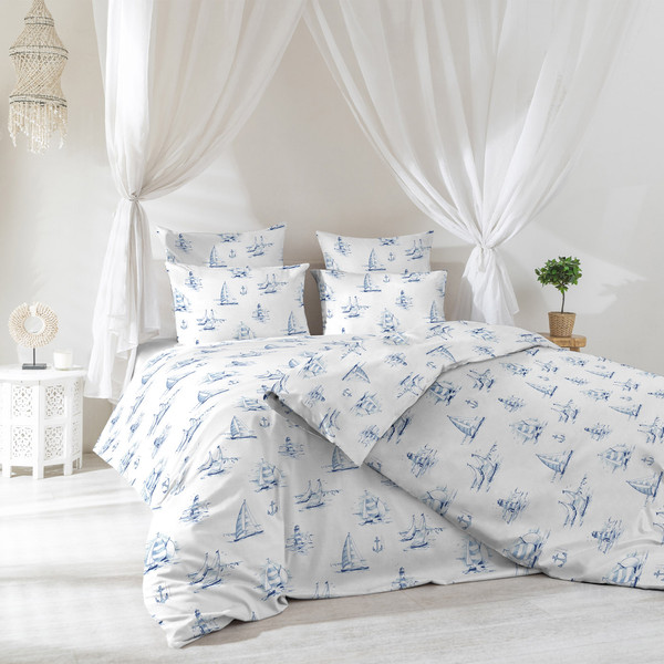 Изображение товара Комплект постельного белья Verossa Сатин 1.5сп / 931146 (50x70, Regatta blue)