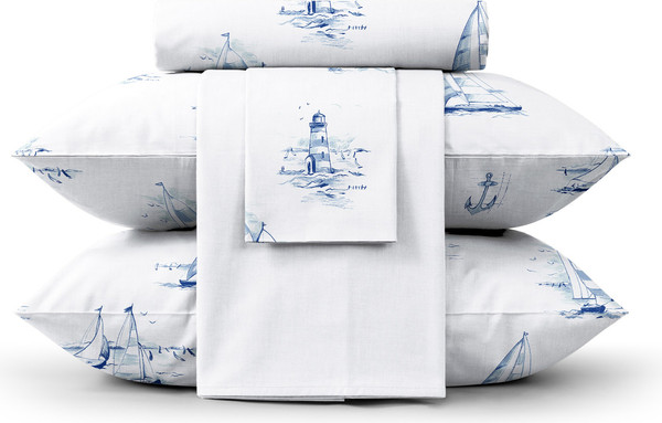 Изображение товара Комплект постельного белья Verossa Сатин 1.5сп / 931146 (50x70, Regatta blue)