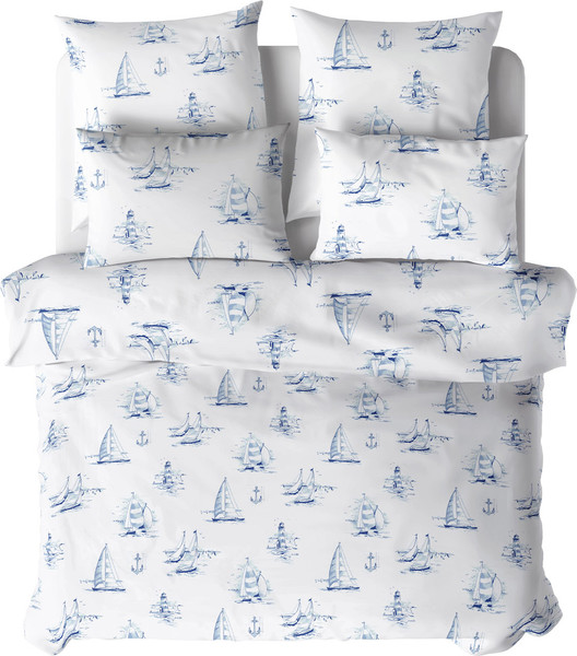 Изображение товара Комплект постельного белья Verossa Сатин 1.5сп / 931146 (50x70, Regatta blue)