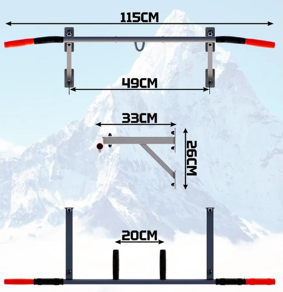 Изображение товара Турник Absolute Champion Aktiv Настенный / АЧ13807 (графит, 115см)