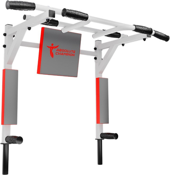 Изображение товара Турник-брусья Absolute Champion Центрл Спорт 3в1 Люкс / АЧ14022 (белый/серый/красная/ручки черные)