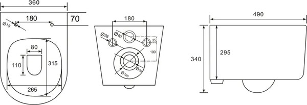 Изображение товара Унитаз подвесной AV Engineering Art X / AVWHR204X