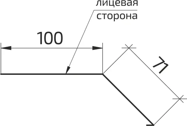 Изображение товара Планка карнизная Скайпрофиль Эконом Плюс-Пэ-мат-RAL7024 (2м)