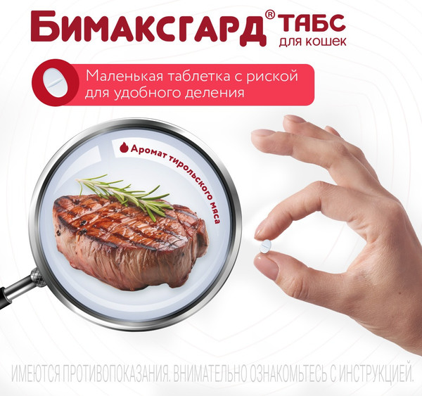 Изображение товара Таблетки от глистов Бимаксгард Табс Для крупных кошек (2 таблетки)