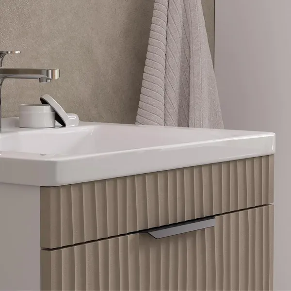 Изображение товара Тумба с умывальником Volna Lotty 80.2Y Миранда 80 (латте, напольная)