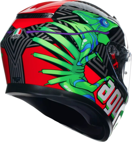 Изображение товара Мотошлем AGV K3 E2206 MPLK Kamaleon / 2118381001-013-XL (XL, черный/красный/зеленый)