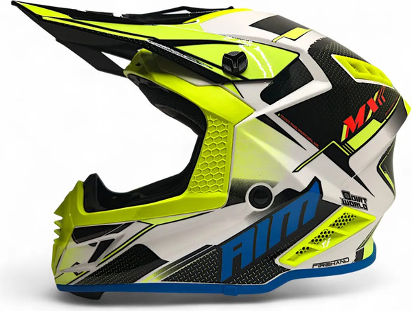 Изображение товара Мотошлем AiM RH855 Fiber Glass Swift RH855S-BYR-XXXL (XXXL, желтый/красный)