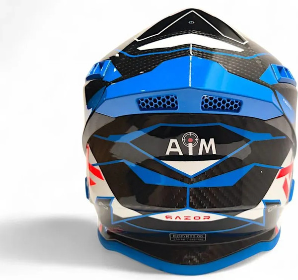 Изображение товара Мотошлем AiM RH855 Carbon Razor RH855R-DBR-S (S, синий/красный)