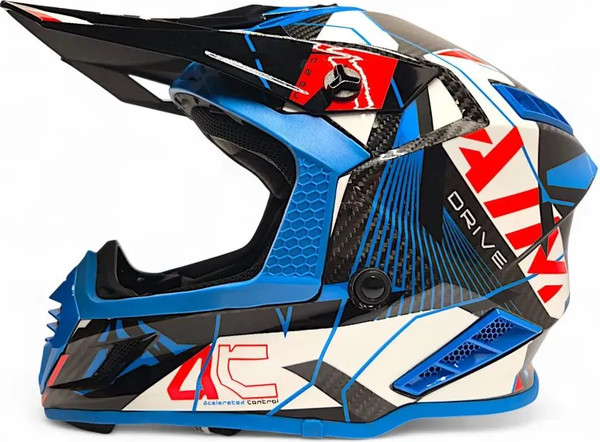 Изображение товара Мотошлем AiM RH855 Carbon Razor RH855R-DBR-S (S, синий/красный)