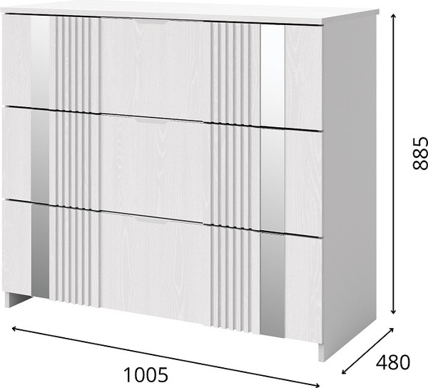 Изображение товара Комод Мебель-КМК 3Я Харди КМК 0965.21 (персидский жемчуг 810 PO/ SAT 34 ирландский ликер)