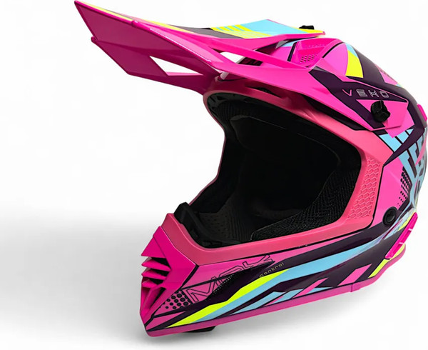 Изображение товара Мотошлем AiM RH855 Fiber Glass Vexo RH855V-BPP-L (L, фиолетовый/розовый)