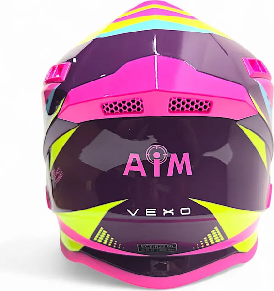 Изображение товара Мотошлем AiM RH855 Fiber Glass Vexo RH855V-BPP-M (M, фиолетовый/розовый)