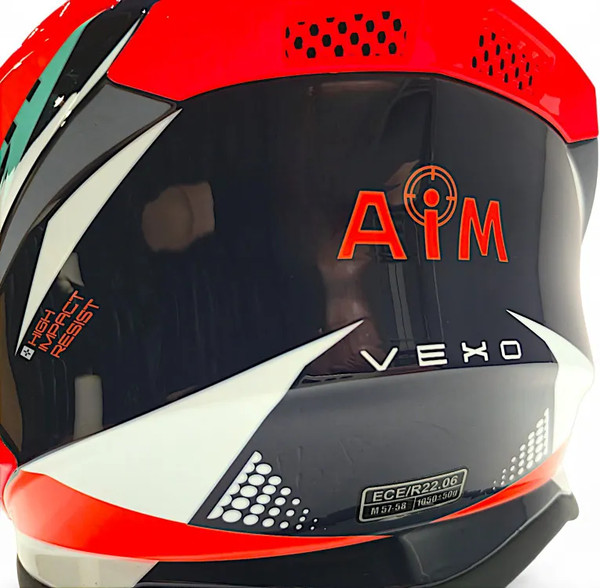 Изображение товара Мотошлем AiM RH855 Fiber Glass Vexo RH855V-BRB-S (S, красный/синий)