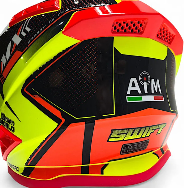 Изображение товара Мотошлем AiM RH855 Fiber Glass Swift RH855S-BYB-L (L, желтый/черный)