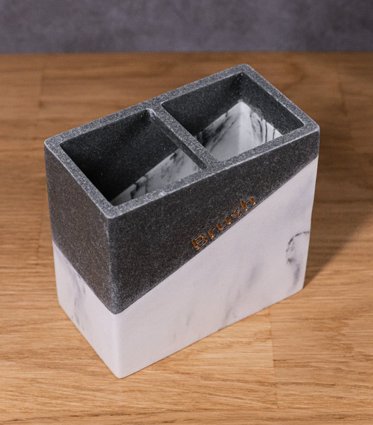 Изображение товара Стакан для зубной щетки и пасты Caspian Dublin 90069 (мрамор серый)