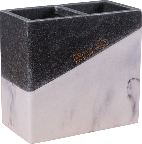 Изображение товара Стакан для зубной щетки и пасты Caspian Dublin 90069 (мрамор серый)