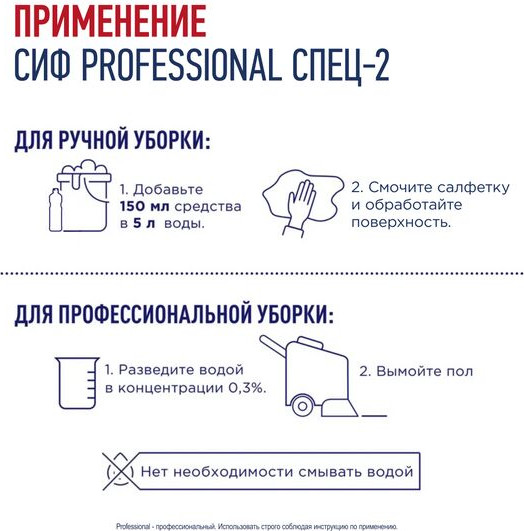 Изображение товара Универсальное чистящее средство Cif Professional дезинфицирующее концентрированное (1л)