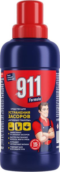 Изображение товара Средство для устранения засоров 911 Активные гранулы (600г)