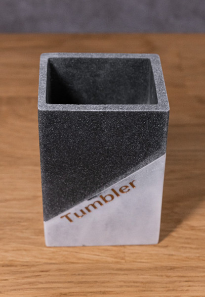 Изображение товара Стакан для зубной щетки и пасты Caspian Dublin 90070 (мрамор серый)