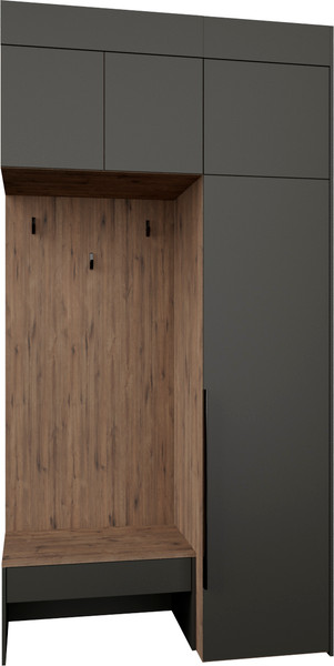 Изображение товара Секция в прихожую Рэйгрупп Рэй P262-B1-WK В1 (дуб веллингтон/кобальт)