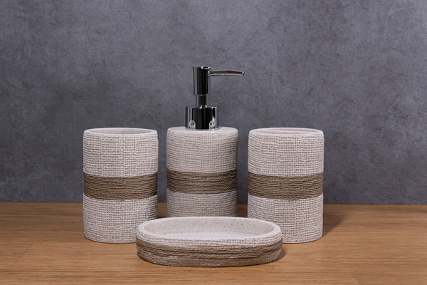 Изображение товара Стакан для зубной щетки и пасты Caspian Bristol 90073 (бежевый)