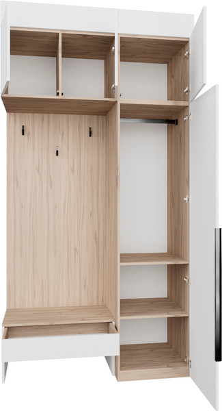 Изображение товара Секция в прихожую Рэйгрупп Рэй P262-B1-EB В1 (дуб элисон/белый премиум)