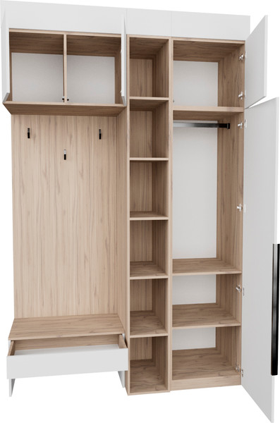 Изображение товара Секция в прихожую Рэйгрупп Рэй P262-B2-EBE В2 (дуб элисон/белый премиум)